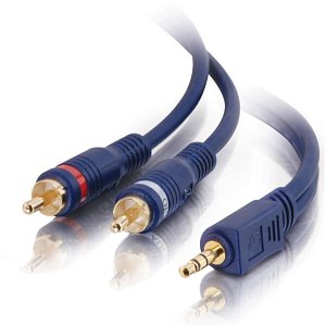 C2G CG40614 Velocity One 3.5mm Stereo Male to Two RCA Stereo Male Y-Cable, 6' (1.8m)