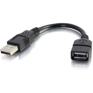 C2G CG52119 USB 2.0 A Male to A Female Extension Cable, 6", Black