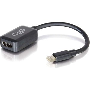C2G CG54303 Mini DisplayPort Male to DisplayPort Female Adapter Converter 4K 30Hz, 6", Black