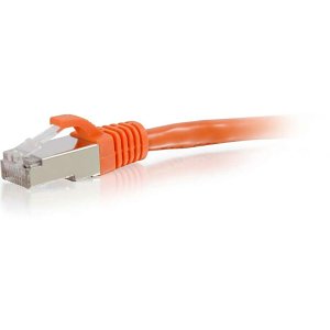 c2g cg00893 cat6 snagless shielded (stp) ethernet network patch cable, 20' (6.1m), orange image of 2d-cg00893