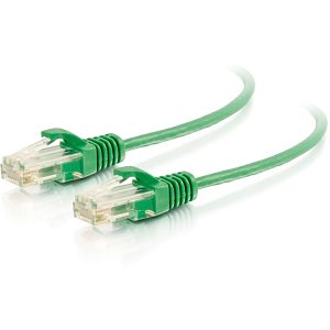 C2G CG01160 CAT6 Snagless Unshielded (UTP) Slim Ethernet Network Patch Cable, 1' (0.3m), Green