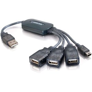 C2G CG27402 11" 4-Port USB 2.0 Hub Cable