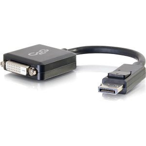 C2G CG54321 8" DisplayPort Male to Single Link DVI-D Female Adapter Converter, Black