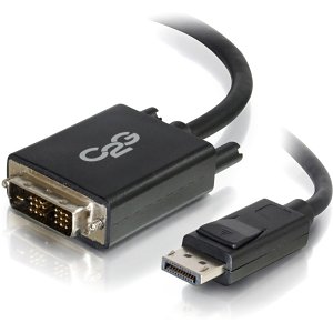 C2G CG54328 DisplayPort Male to Single Link DVI-D Male Adapter Cable, 3' (0.9m), Black