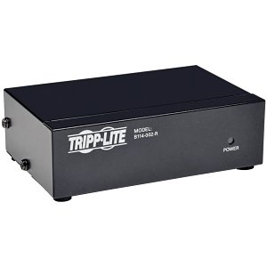 Tripp Lite B114-002-R 2-Port VGA/SVGA Video Splitter with Signal Booster, High Resolution Video, 350MHz, (HD15 M/2xF)