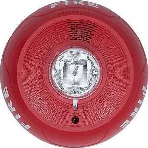 System Sensor SPSCRLA L-Series Indoor Selectable Output Ceiling Speaker Strobe, Fire Marking, Bilingual, Red