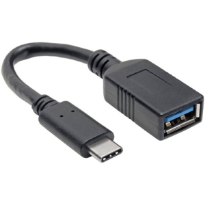 Tripp Lite U428-C6N-F 6" USB 3.1 Gen 1 USB-C To USB-A Adapter Cable 5Gbps M/F, Thunderbolt 3 Compatible, Black