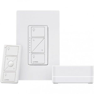Lutron P-BDG-PKG1W Caseta Smart Dimmer Kit For Wall & Ceiling Lights, White