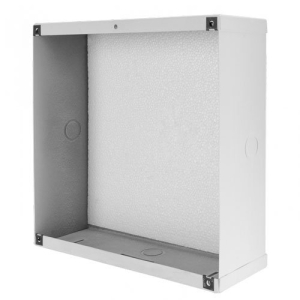 Quam QM-ES8 10" x 10" Recessed Mount Steel Speaker Back Box, 3.75" Depth, White Powder Finish