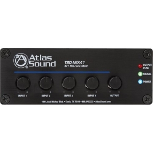Atlas Sound TSD-MIX41 4 x 1 Mic/Line Mixer