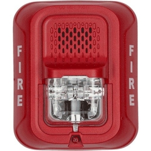 System Sensor P2RLA-LF L-Series Indoor Selectable Output Low Frequency Wall Sounder Strobe, "FIRE" Marking, Red
