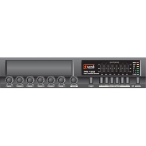 Quest Commercial PR-120 Public Address Mixer Amplifier, 120W, 1 RU