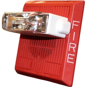 Eaton Wheelock AMT-24MCW-FR Multitone Horn horn Strobe, xenon, Wall, Red, FIRE, clear lens, 15/30/75/110 cd, 24V, indoor
