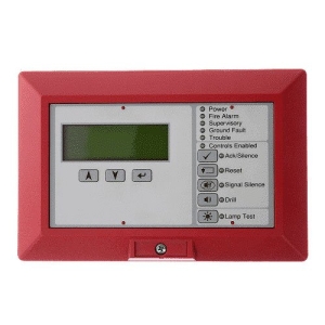 kidde LCD Text Annunciator with Common Controls. English. Red.