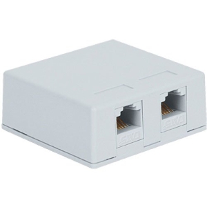 ICC Surface Mount Box Keystone Jack with 2 CAT5e in 8P8C for EZ