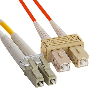 ICC LC-SC Duplex Multimode 62.5/125 (OM1) Fiber Optic Patch Cable in Orange