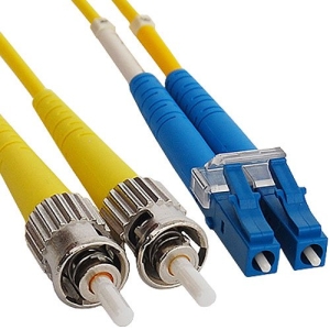 ICC LC-ST Duplex Singlemode 9/125 (OS2) Fiber Optic Patch Cable in Yellow