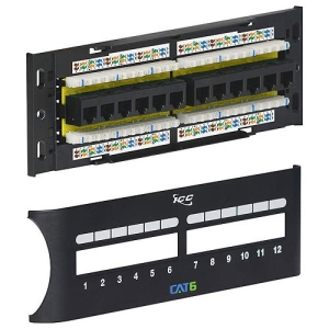 ICC CAT6 Zero-U Front Access Patch Panel with 12 Ports