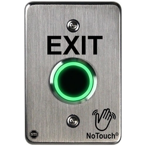 STI NoTouch Stainless Steel IR Switch, US Single-Gang, EXIT