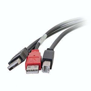 C2G CG28108 USB 2.0 One B Male to Two A Male Y-Cable, 6' (1.8m)