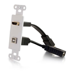 C2G CG39702HDMI and USB Pass Through Wall Plate, White