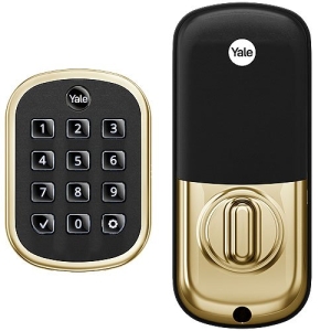Yale YRD136-ZW2-P05 Pro Push Button Keypad Key-Free Deadbolt with Z-Wave Plus, Polished Brass