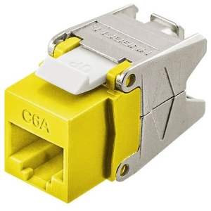 Hubbell HJU6AY CAT6A Jack with Cobra-Lock Termination, Yellow