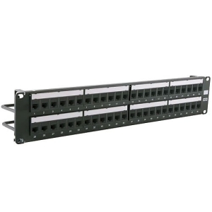 Hubbell HPJ6A48 CAT6A Jack Panel with Cobra-Lock Termination, 48-Port, Black