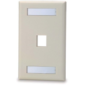 Signamax SKFL-1-WH 1-Port Single-Gang Keystone Faceplate With Labeling Windows, White