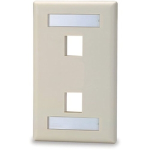 Signamax SKFL-2-WH 2-Port Single-Gang Keystone Faceplate With Labeling Windows, White