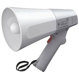 TOA ER-3215 Hand Grip Type Megaphone with Removable Microphone, 15W Output, Gray