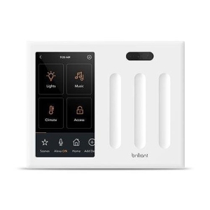 Resideo BHA120USWH3 Brilliant Smart Home Voice Control Hub 3-Switch Panel, White