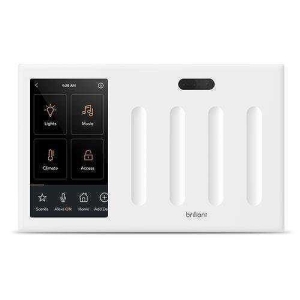 Resideo BHA120USWH4 Brilliant Smart Home Voice Control Hub 4-Switch Panel, White