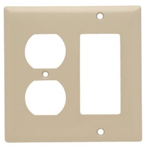 Pass & Seymour SP826I Smooth Wall Plate 1 Gang Duplex Ivory