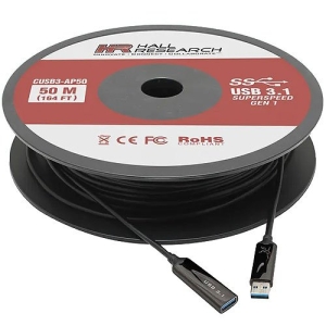 Hall CUSB3-AP50 USB 3.0/3.1 Gen 1 Javelin Active Optical Plenum Cable, 50M