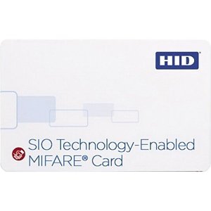 HID 3450PGGMN MIFARE Classic 1K Cards with SIO Encoding, SIO Programmed, Glossy Front and Back, Sequential Matching Encoded/Printed (Inkjetted), No Slot Vertical Indicators, Composite 40% Polyester