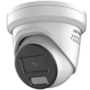 Hikvision DS-2CD2347G2-LSU/SL ColorVu 4MP Strobe Light and Audible Warning Fixed Turret IP Camera, 4mm Lens