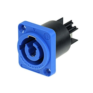 Neutrik NAC3MPA-1 powerCon 20 A Chassis Connector, Power-in, 3/16'' Flat Tab Terminals, Blue