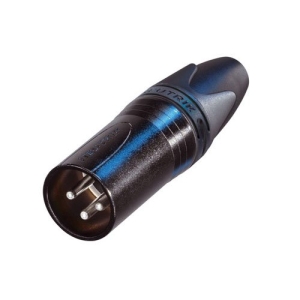 Neutrik NC3MXX-BAG 3 Pole Male Cable Connector with Black Metal Housing and Silver Contacts