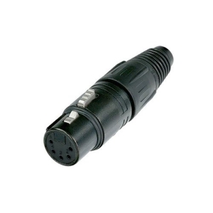 Neutrik NC5FX-B 5-Pole Female Cable Connector with Black Metal Housing and Gold Contacts