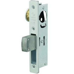Adams Rite MS1850S-310-628 MS1850S Series MS Deadlock with 1 1/8" Backset Straight Bolt, Non-Handed and Flat Faceplate, Clear Anodized