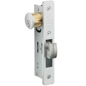Adams Rite MS1850S-350-628 MS1850S Series MS Deadlock with 1 1/8" Backset Hookbolt, Non-Handed and Flat Faceplate, Clear Anodized