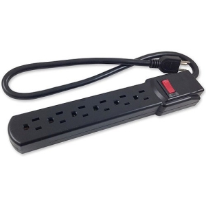 Comprehensive CPWR-SP6-3B 6-Outlet Surge Protector with 3' Power Cord, Black