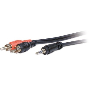 Comprehensive MPS-2PP-3ST Standard Series 3.5mm Stereo Mini Plug to 2 RCA Plugs Audio Cable, 3'