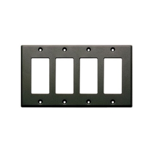 RDL CP-4B Quadruple Cover Plate, Compatible with Decora Style Products, Black
