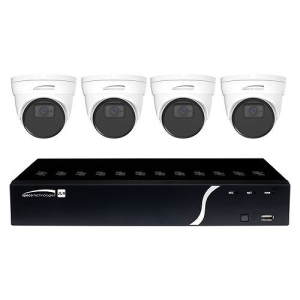Speco ZIPN4T1 4-Channel Analytic Surveillance Kit with 5MP IP Cameras