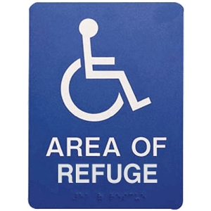 Talkaphone ETP-SIGN/R Polycarbonate, Self-Adhesive Area Of Refuge Sign