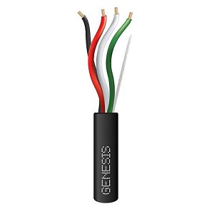 Genesis 31040508 22/4 Stranded Plenum Cable, 250' (76.2m) Pull Box, Black