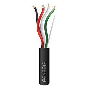 Genesis 31151108 18AWG 4C Stranded Plenum Cable, 1000' (304.8m) REELEX Pull Box, Black