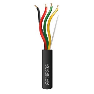 Genesis 45071008 18/4 Solid Plenum Fire Cable, 1000' (304.8m) Reel, Black